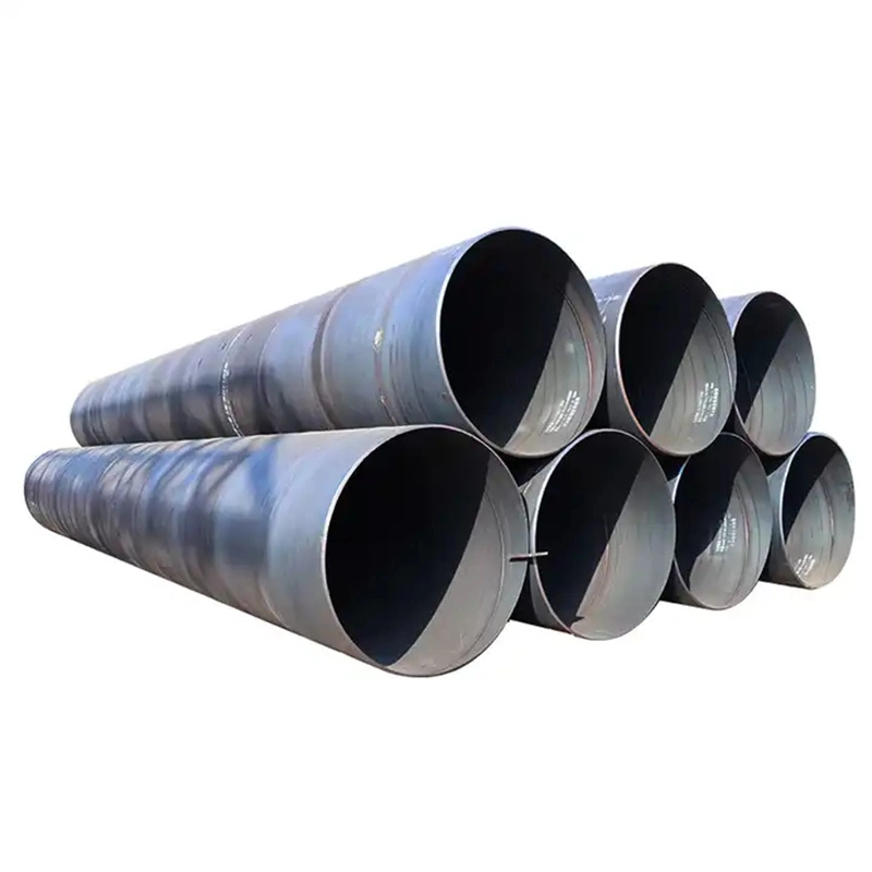 Chinese Supplier Construction Materials Plain Finished Treatment Carbon Spirally Submerged Arc Welding Tube St37-2 S355 16mn Chemical Industry Welded Steel Pipe