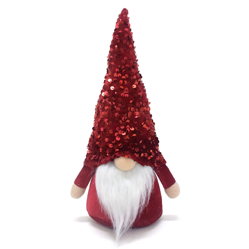 Xmas Gonk Table Ornaments Red Sequin Gnomes Christmas Decoration