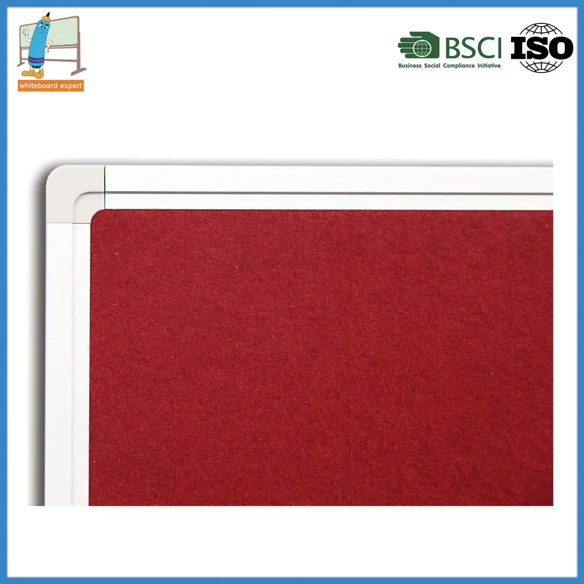 Customized Color Cork or Felt Surface Notice Board Wood Grain Paper Back