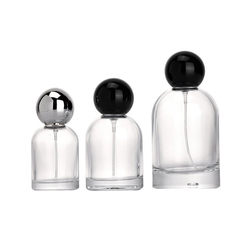 China Wholesale Perfume Packaging Glass Perfume Bottle with Black Cap