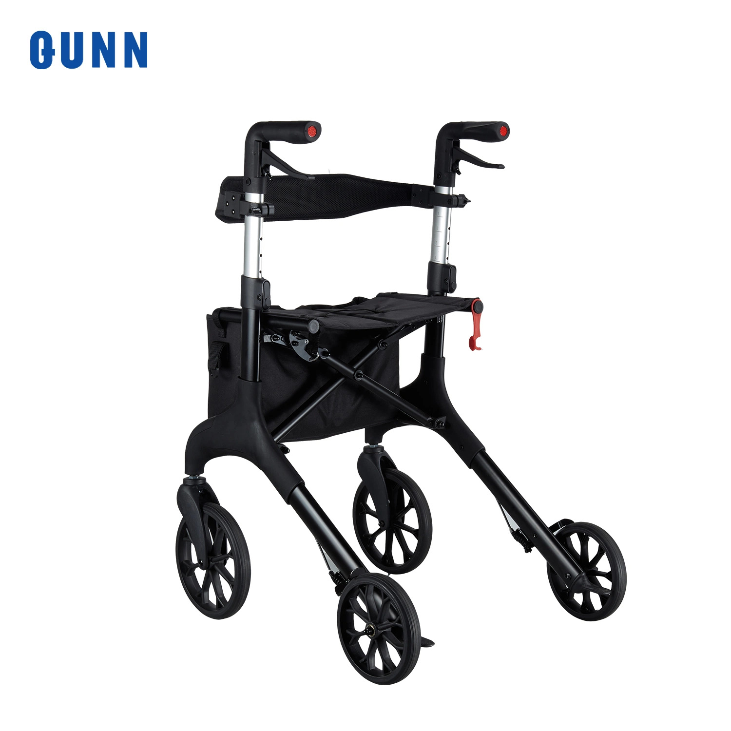 Foldable Aluminum Rollator with Hand Break and Seat Backrest Elderly