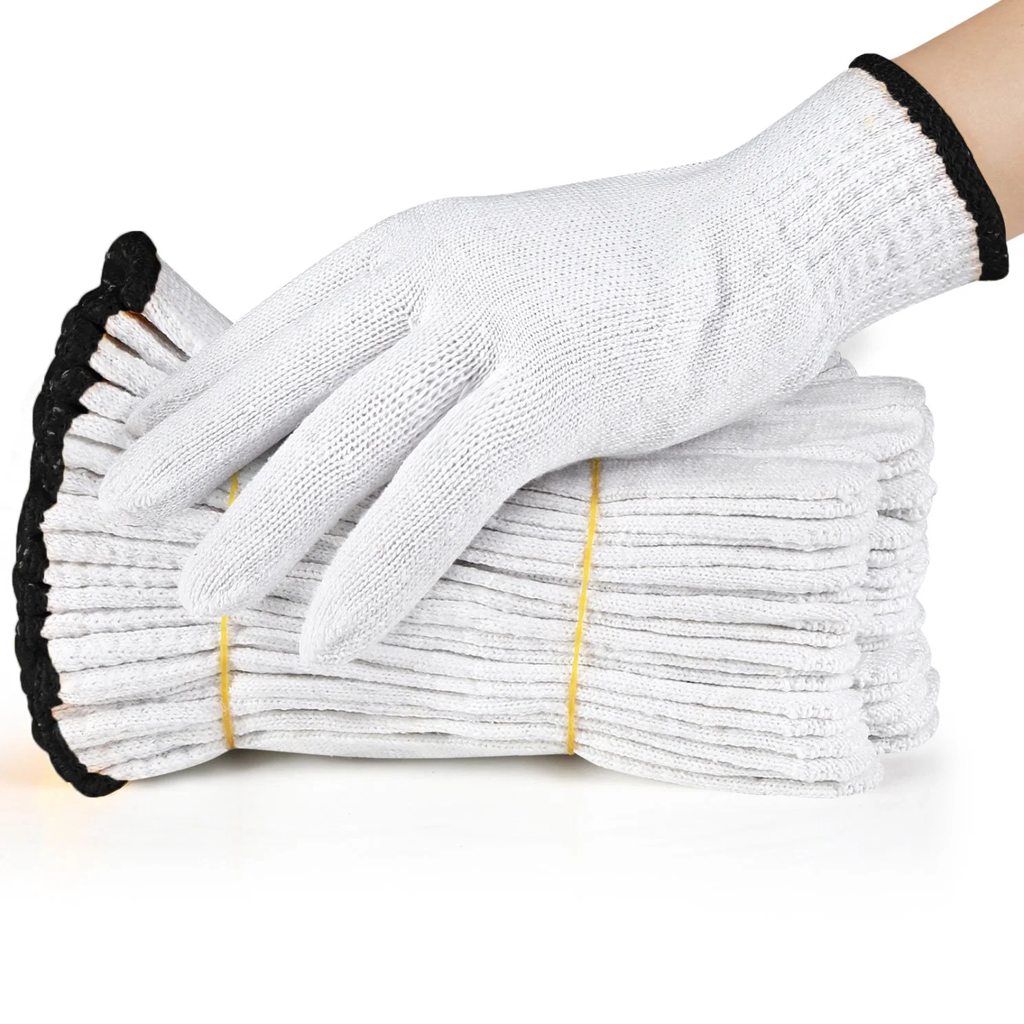 Gants de travail en coton tricoté Guantes de sécurité 30-70g/paire en gros en Chine