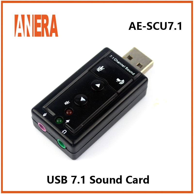 Promotion Factory Price External Aluminum Alloy USB Interface Sound Card 7.1 Channel Audio Interface Plug and Play Sound Card