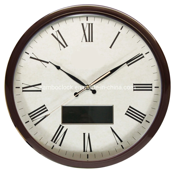 Factory Price OEM Plastic Digital LCD Wall Clock with Time Data