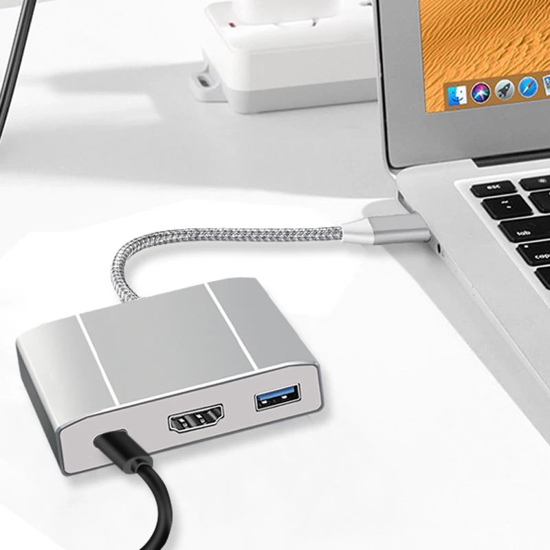 5in1 USB-C Multiport Hub High-Detinition 85W Pd USB3,1 Docking Station