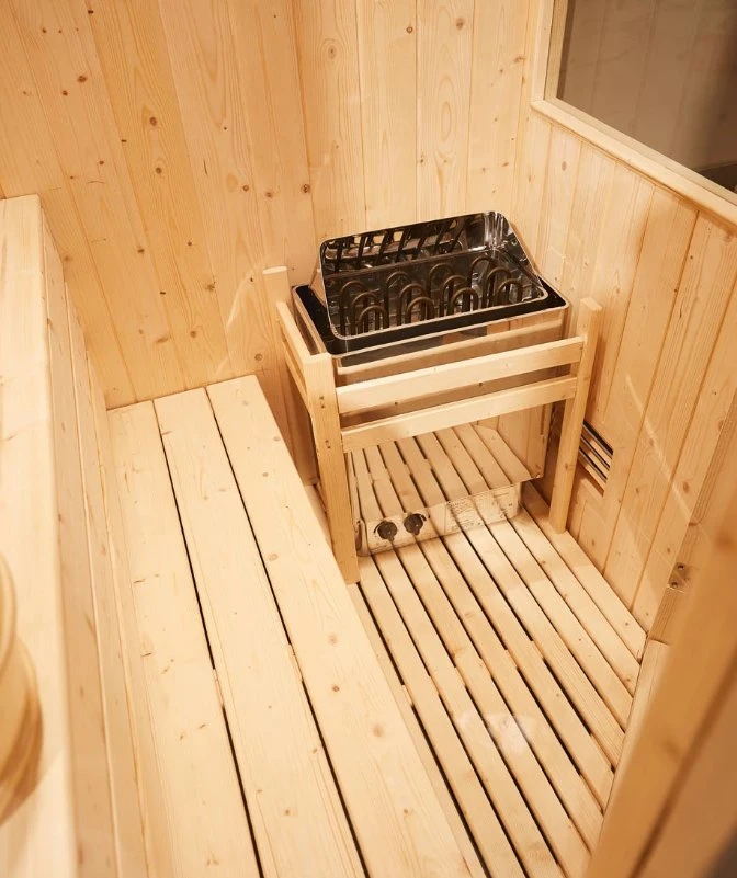 L'intérieur de la Pruche Bois Fonction vapeur et sauna sec Roomsinfrared Sauna Salle de massage de came cachés