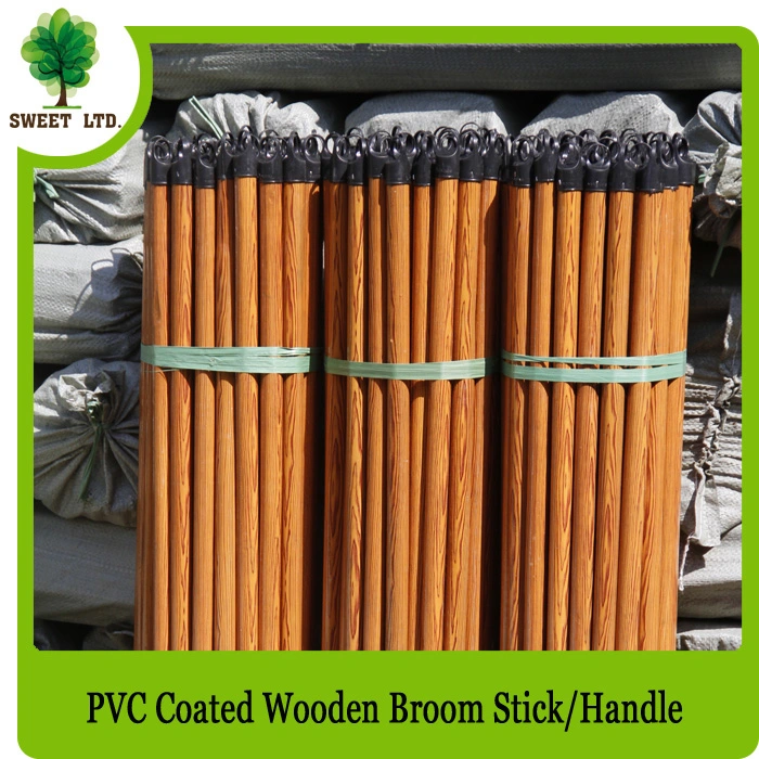 Wood Broom Handle Mop Stick PVC Coated on The Surface