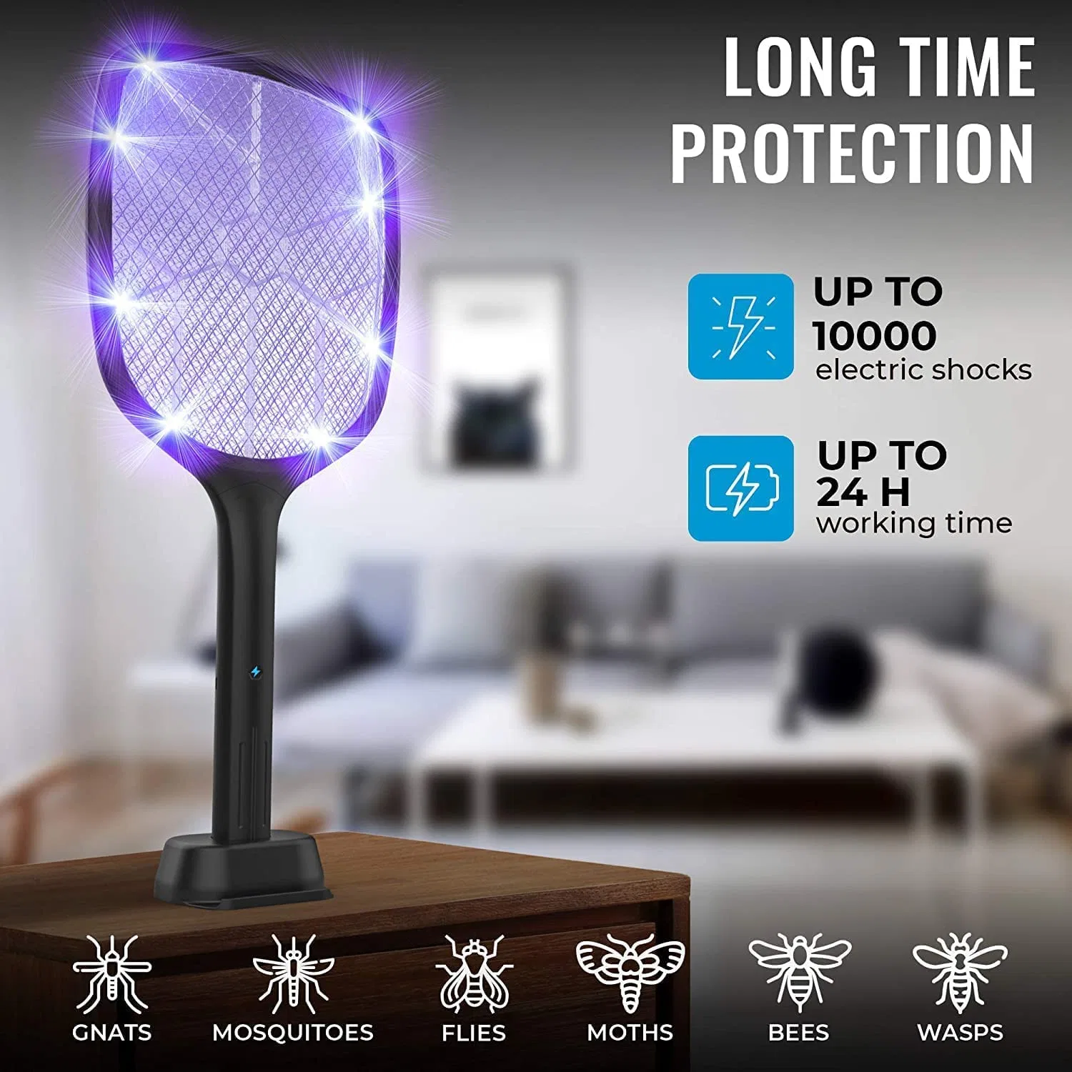 Wholesale/Supplier Price Hot Sale Rechargeable Electric Fly Swatter Mosquito Killer