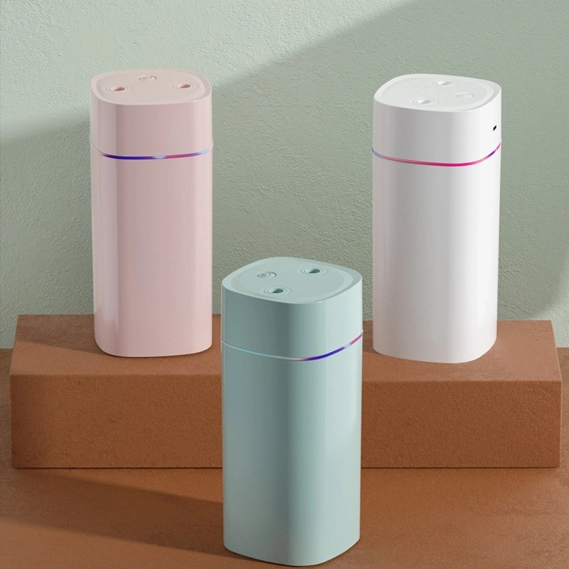 Humidificateur portable à double pulvérisation USB pour la maison, silencieux pour la chambre à coucher, le bureau, la voiture, monté petit humidificateur pour l'extérieur, humidificateur pour l'hôtel.