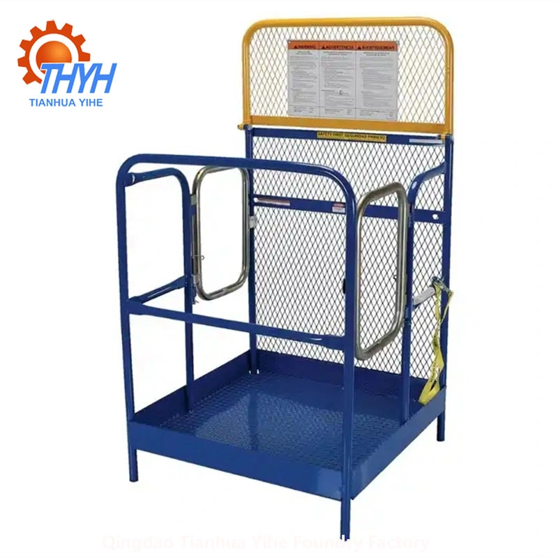 Folding Steel Easy Operation Safety Convenience Safety Cage Manual Forklift Lift Platform