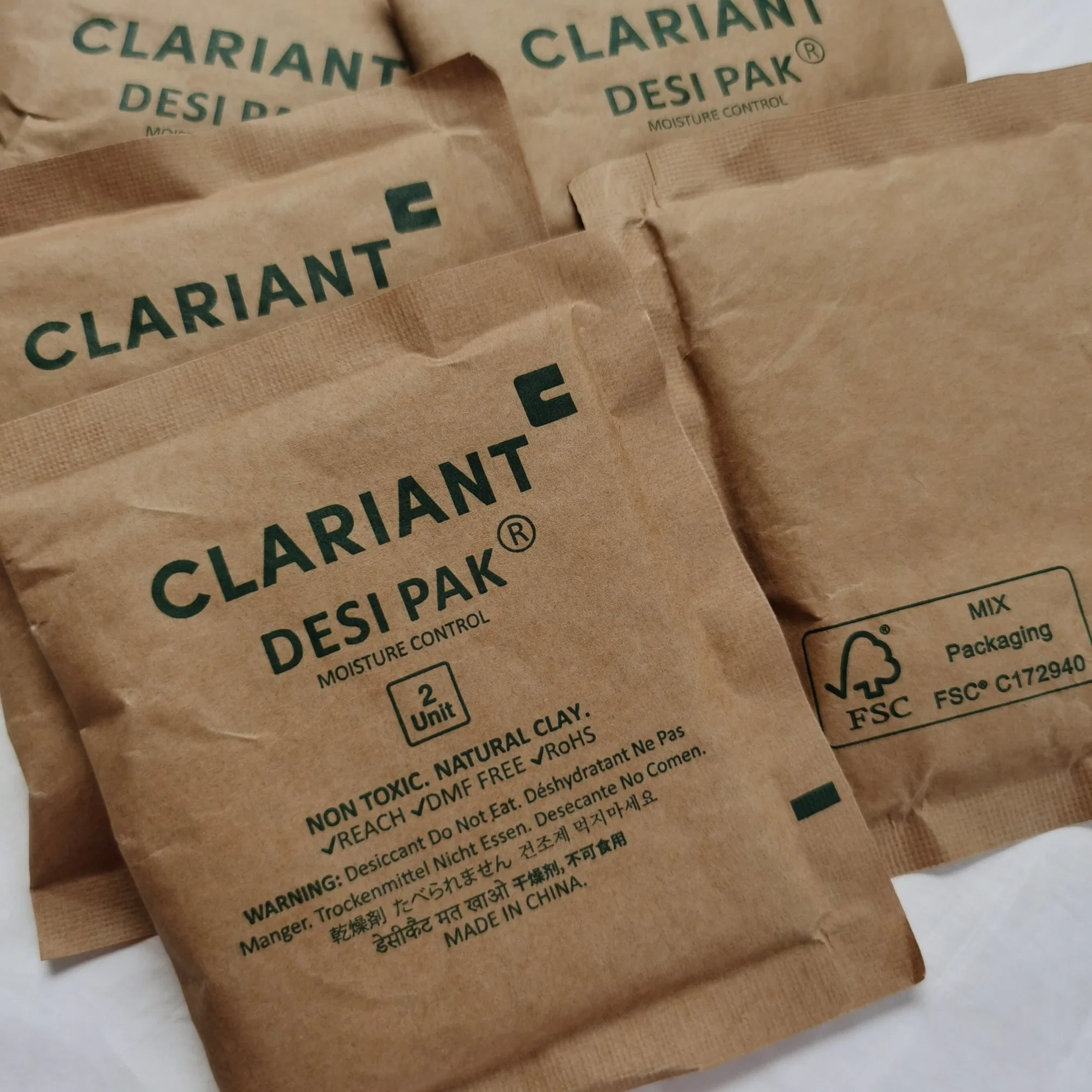 2unit Industrial Grade Natural Clay Desiccant Desi Pak for Garment and Shoes Carton Packing