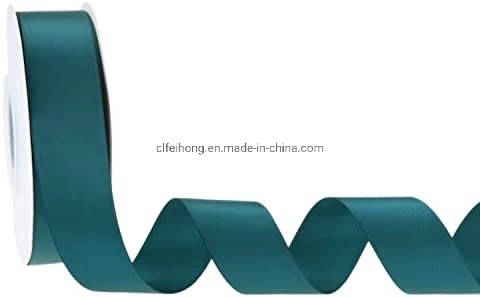 Factory OEM ODM Eco-Friendly Double Face Satin Ribbon Customization Ribbon for Gift Packaging Dark Green Color Teal