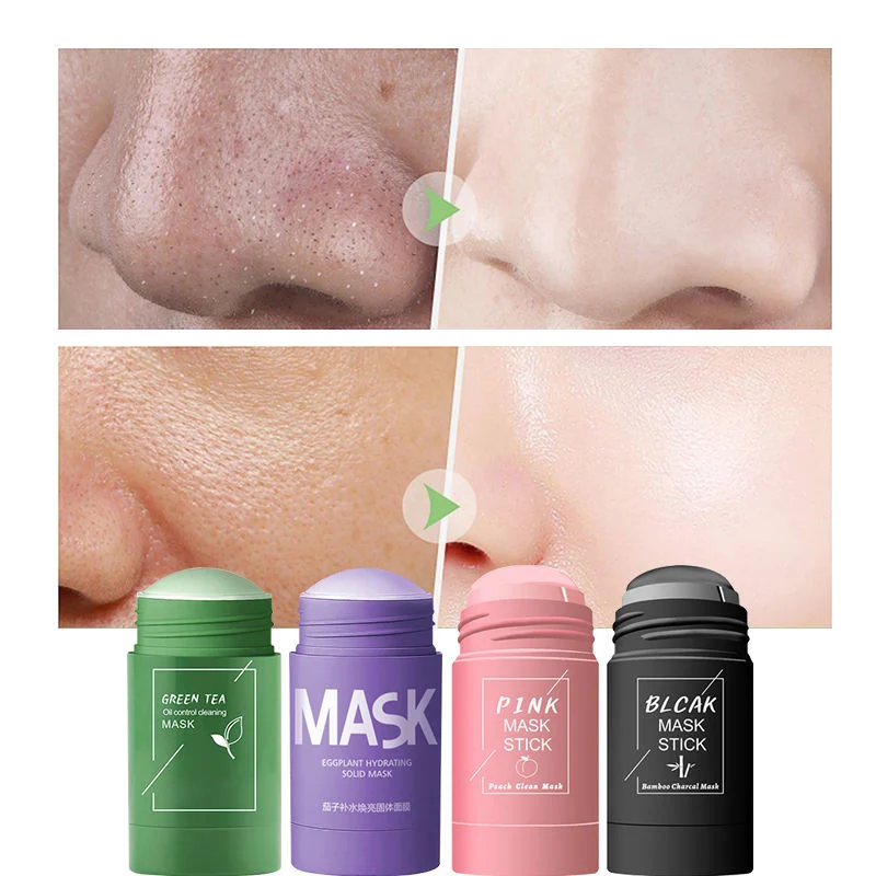 Face Cleaning Mask Organic Oil Control Green Tea Mud Solid Stick