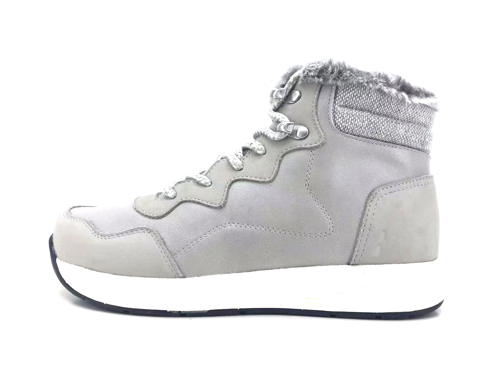 Manufacturers Latest Fashion Winter Grey PU Ladies Woman Ankle Boots Women Shoes