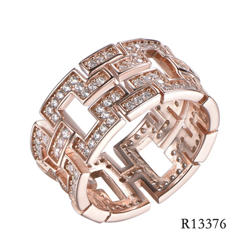 925 Sterling Silver Creative Hollow with CZ Rose Gold jewellery