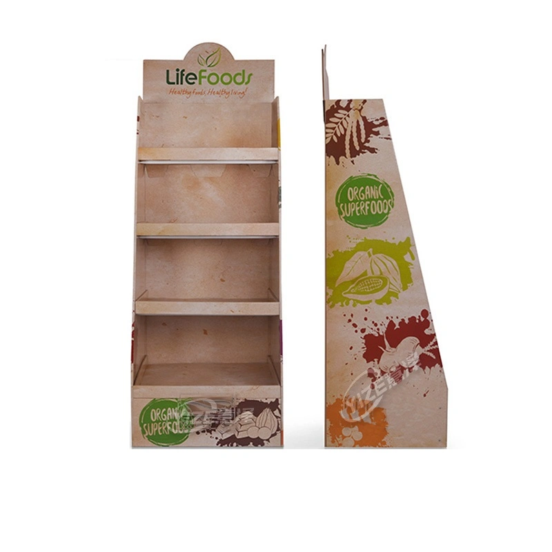 Nut Paper Shelf Display Display-Regal Farbdruck-Display Regal für Supermarkt Convenience Store