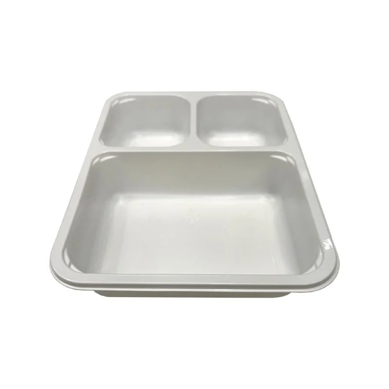 Hsqy Eco-Friendly comida de plástico da bandeja do recipiente de alimentos à prova de vazamento Branco Bandejas Tcpe 1000ml com Pet/Películas de PE