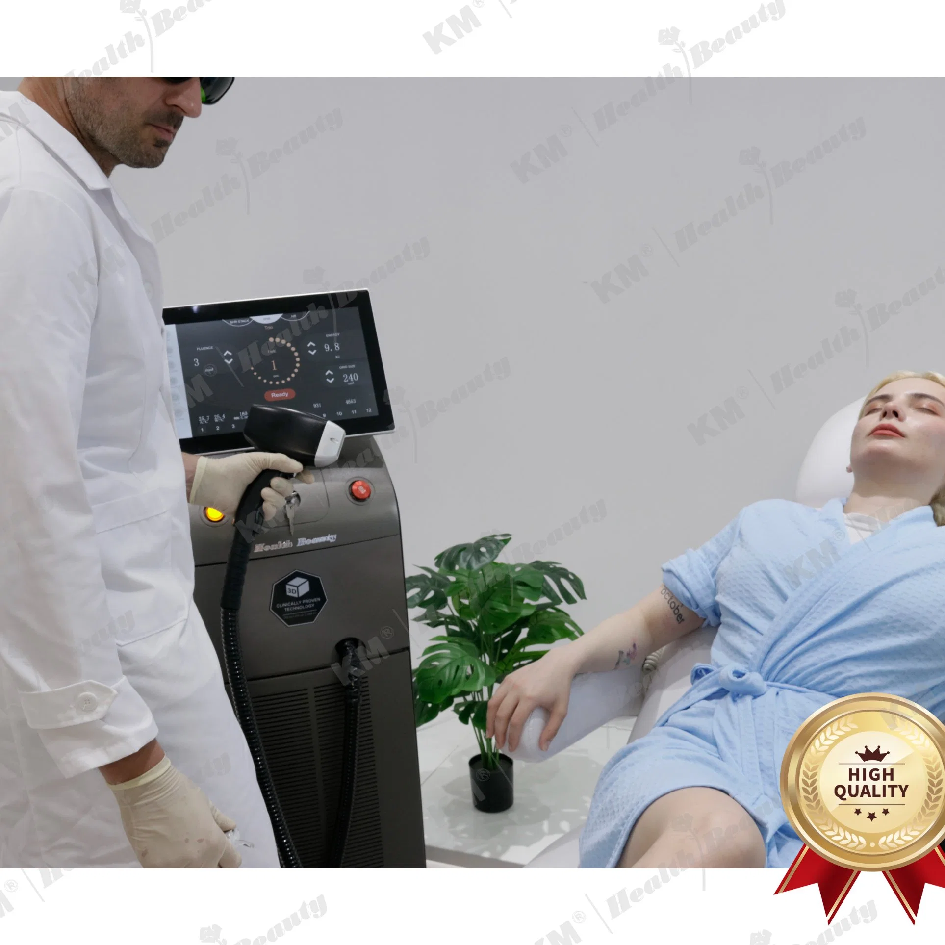 2023 New Tech Medical Laser Cosmetics Ice km Titanio 808nm Diodo láser de depilación de la máquina Salón de belleza IPL Cuidado de la piel Equipo de apriete profesional