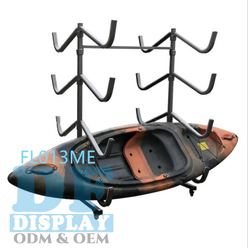 Freestanding Kayak Storage Rack Double Sides Heavy Duty Storage Carrier Stand for Six Kayaks, Paddle Boards and Canoes