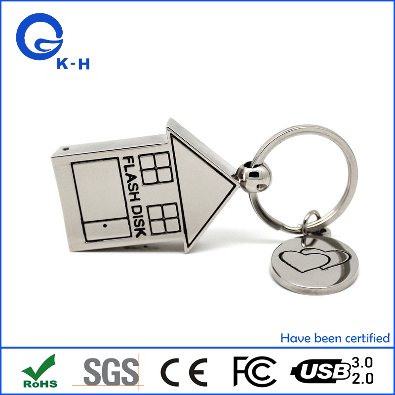 Popular Metal House Shape USB Storage 16GB 32GB 64GB