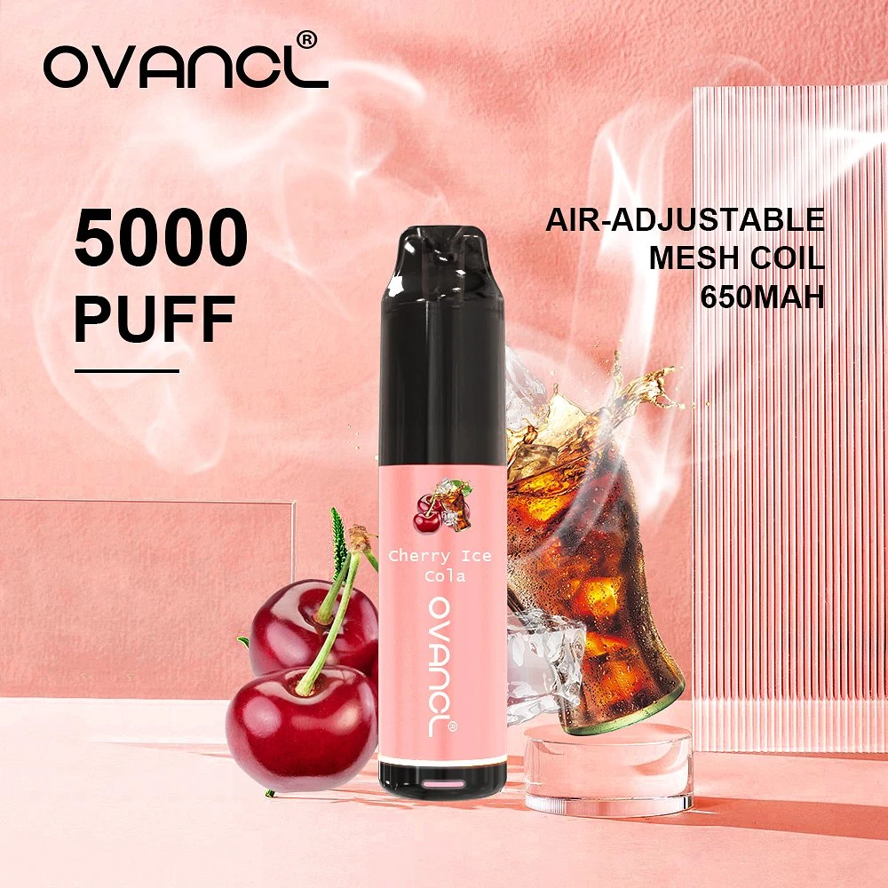 تصميم Ovancl الأصلي E Cigarette 5000 أطواق Vape قابلة لإعادة الشحن التبخير طقم بادئ الحركة E Ciga بدون قلم القرد القابل للضبط من الهواء