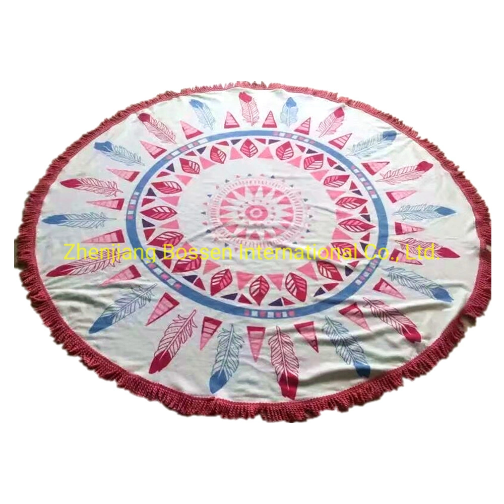 OEM Customized Design Print Cotton Microfiber Round Beach Pareo Towels