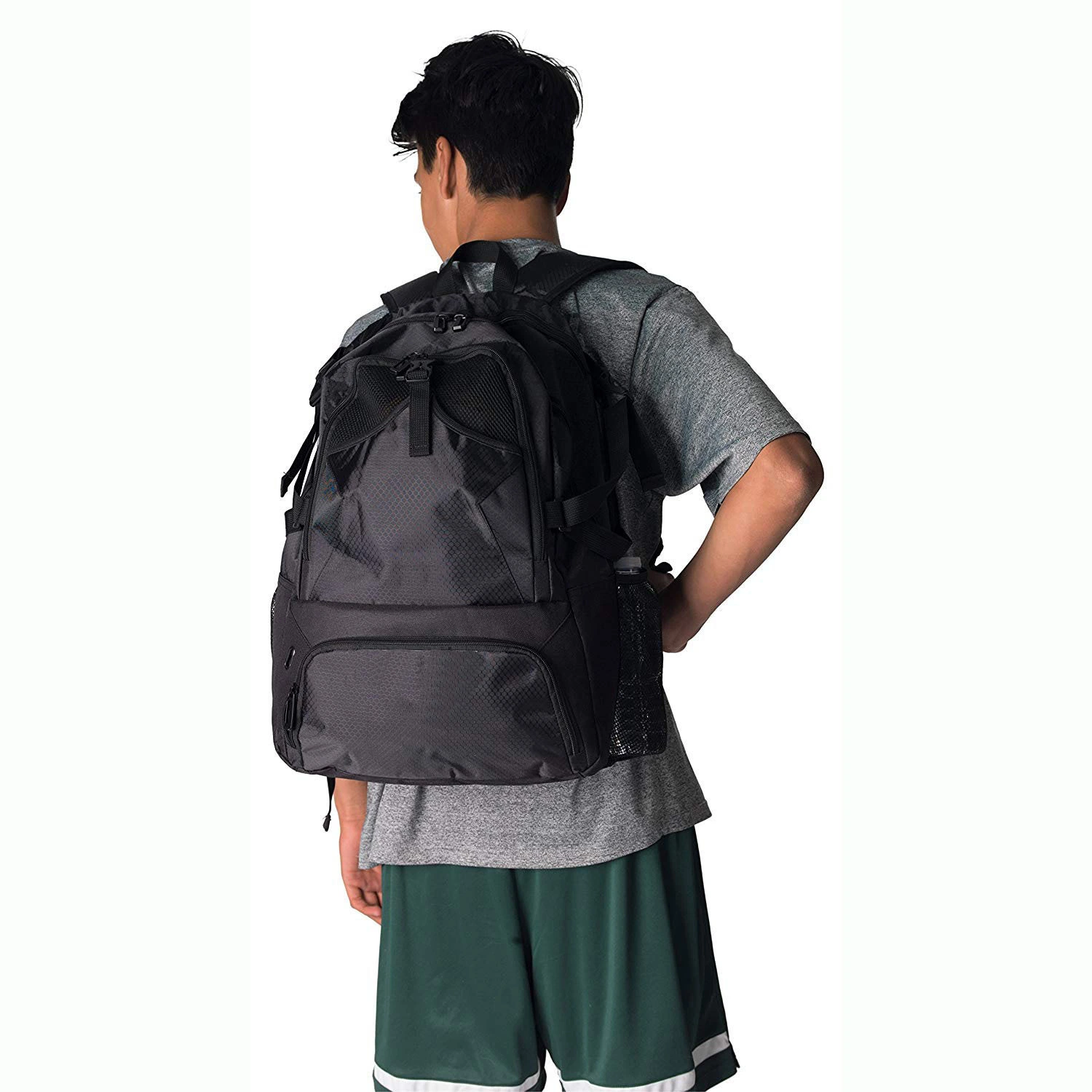 Los atletas Mochila bolsa de deportes de baloncesto, fútbol, voleibol y fútbol incluye distintas del compartimento de bolas y zapatos Wbb13179