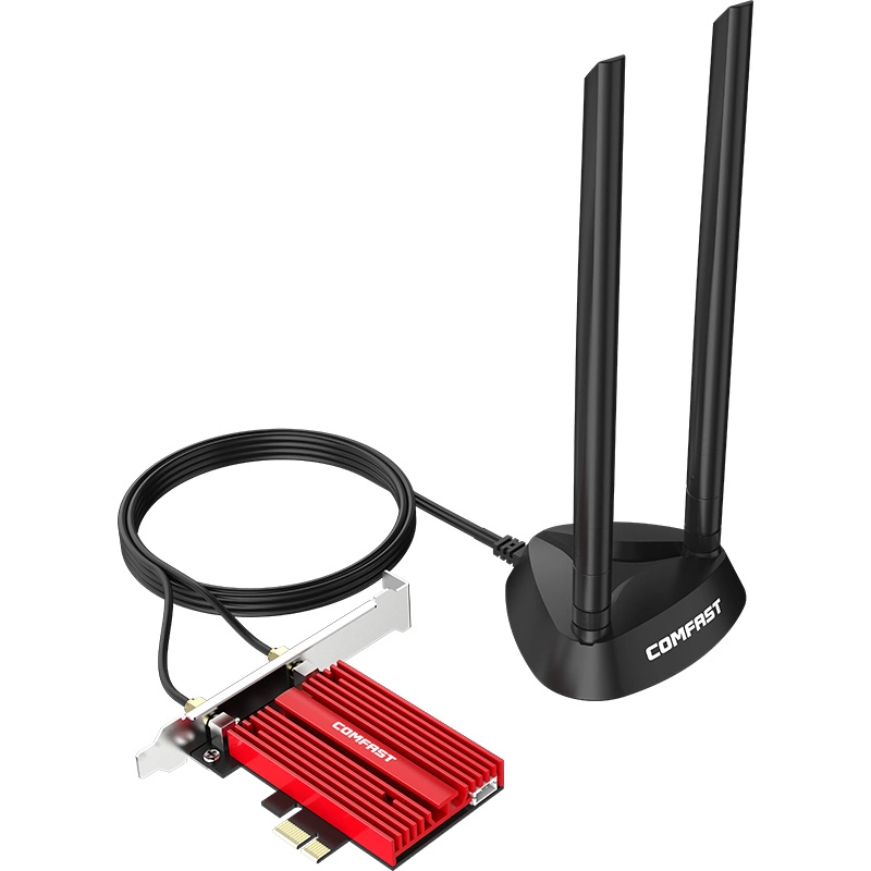 Comfast 5374Mbps Bluetooth5.2 WiFi 6e WiFi Adapter 2.4GHz 5.8GHz 6GHz Ax210 Chipset Wireless LAN Card PCI Express