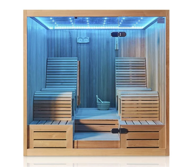 Couple Two Lying Position Romantic LED Light Health and Warm Leisure Sauna Cabin M-6050