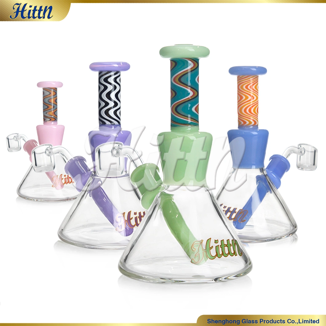 Fábrica de Navidad Promoción Hittn 6,5 pulgadas Mini tubo de agua americano Color vaso DAB Rig tubo de vidrio para fumadores