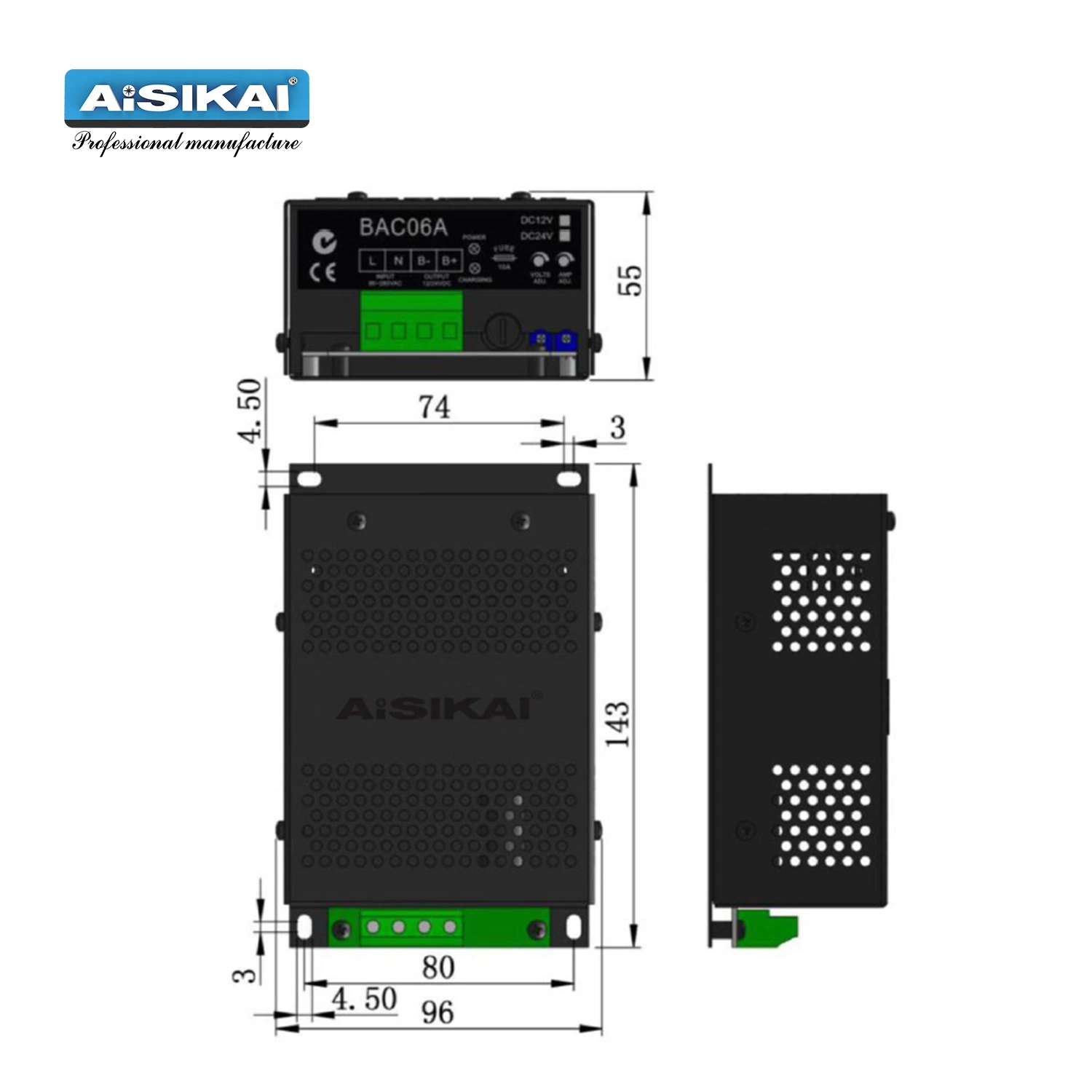 Smart Battery Charger 12V/24V Bac1206 for Diesel Generator