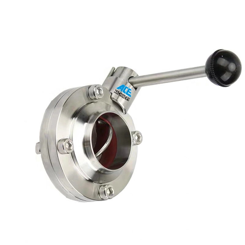 Factory Price Sanitary Stainless Steel 304/316L SMS Welding Butterfly Valve 6 Inch Short Welded Stainless Steel Butterfly Valve
