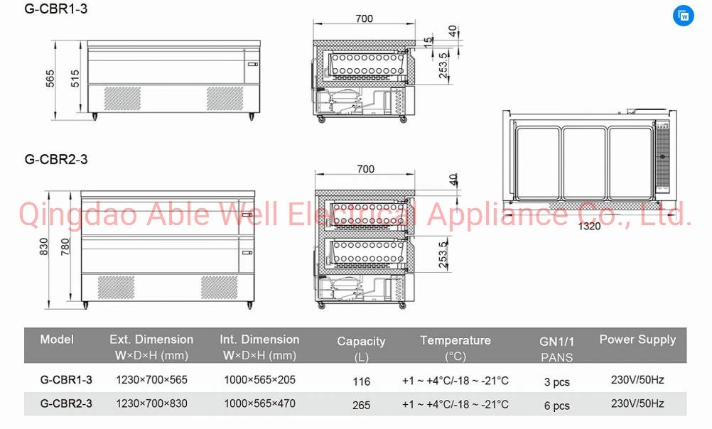 Commercial Refrigerator and Freezer for Hotels Dessert Shops Coffee Shops House