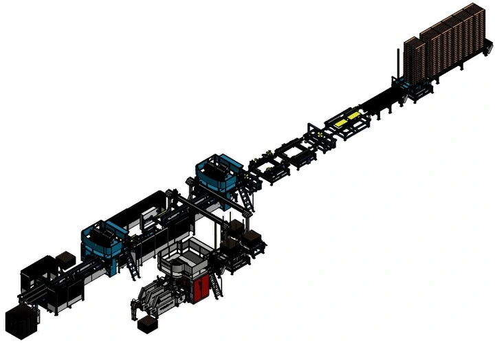 Máquina de corte de paletes de madeira linha de processamento Lumber automático palete de madeira Máquina de empilhamento para pregos de corte