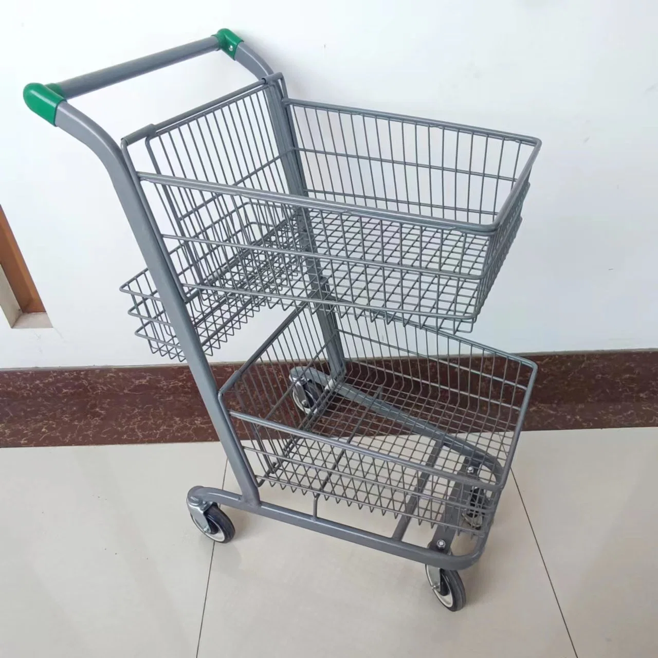 New Design Shopping Trolley with Three Baskets Bring Convenience