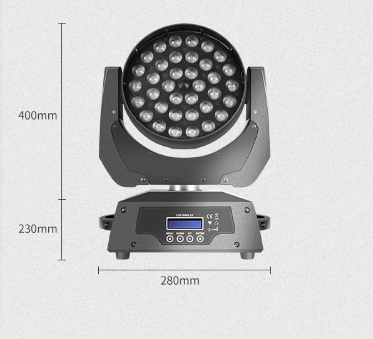 36LEDs X10W Round LED Zoom Wash Moving Head Stage Lighting