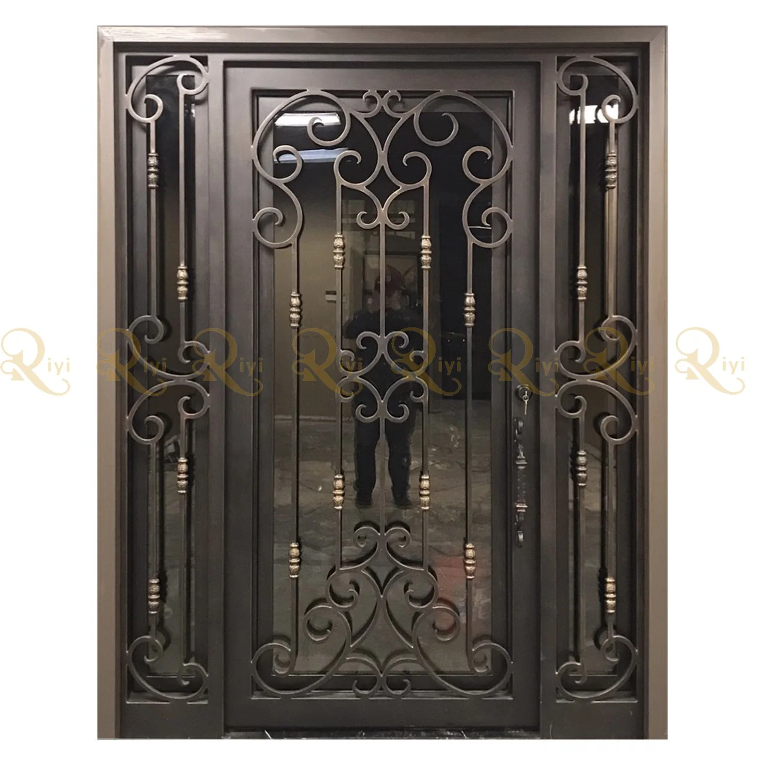 Antique Wrought Iron French Front Door Design for Safety