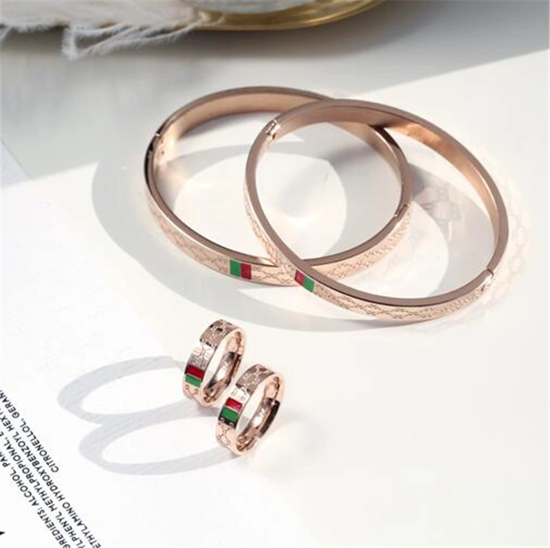 Stainless Steel Gold Plating 3mm 5mm Width Luxury Wristband Bangle Wedding Female Jewelry Cuff Gg Bracelets for Women