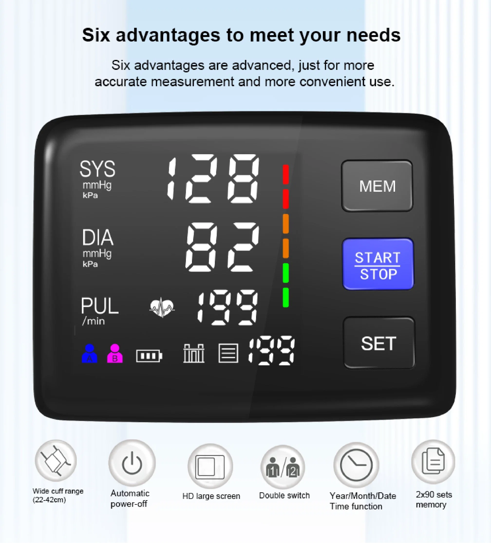 Haute qualité Bras sphygmomanomètre tensiomètres Bp OEM Moniteur de pression sanguine électronique de la machine d'autres dispositifs médicaux du ménage