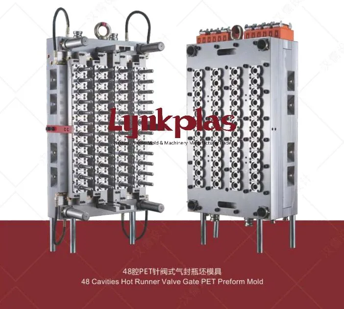 Canal caliente de 48 cavidades de la válvula de aguja de moldes de preformas de PET