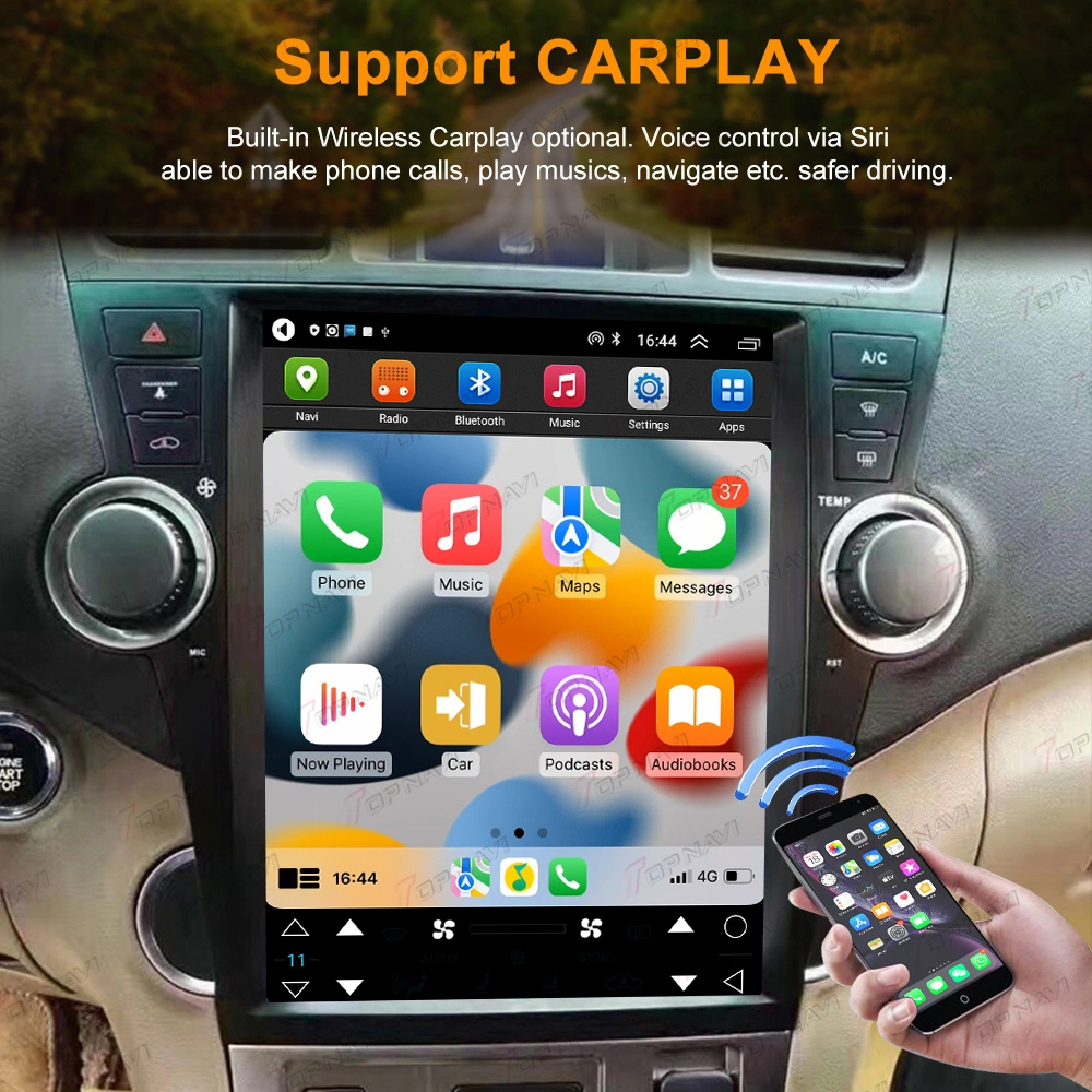 Android Car DVD Player Stereo Car Audio Radio for Toyota Highlander 2009 2010 2011 2012 2013 GPS Navigation System Auto Car Video Player