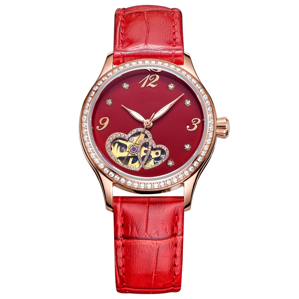 Haut de gamme Casural placage d'affaires en or rose Montres automatiques en acier inoxydable