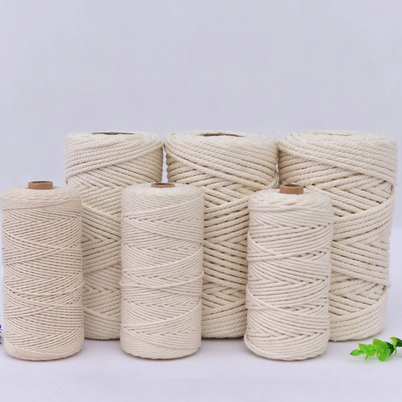 Alta Qualidade Macrame Poliéster Alimentação 3mm a 4 mm 5 mm de fio simples trançado de algodão corda entrançada