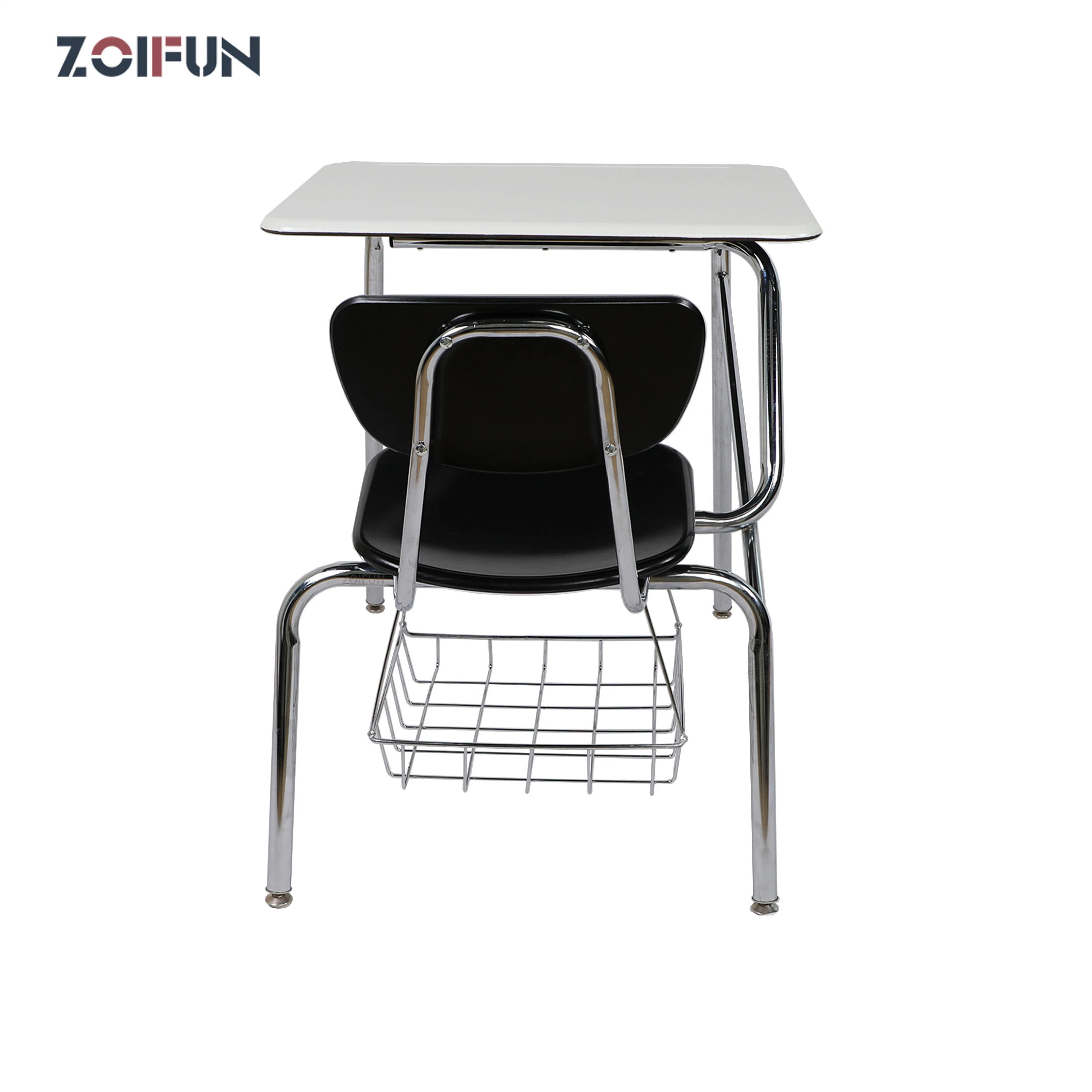 Modern School Furniture Hard Plastic High School Students Studying Table Desk and Chair Set