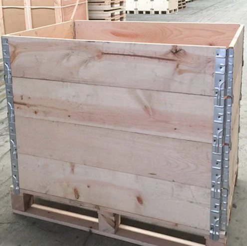 Fabricado en China Collar de madera que rodea alfarado pallet fuerte y Caja de madera de bisagra de paleta duradera