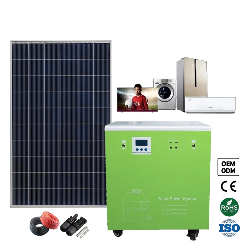 Kit completo de sistema de painéis solares de 3 kw com bateria de lítio Solar Controlador de inversor Portátil 3000 Watts All in One Solar Power Sistema