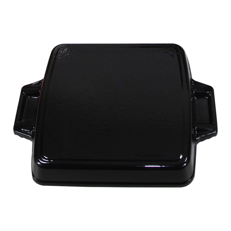 L'ÉMAIL OEM personnalisés Fonte Baker miche de pain en fonte Pan La plaque de cuisson de la lasagne casseroles 23x23cm