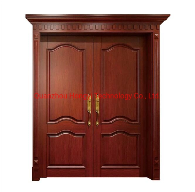 Modern Black Solid Wood Door Design Swing Wooden Room Interior Wooden Door with Frames and Accessories
