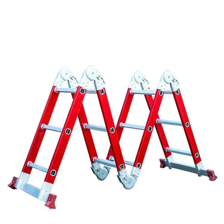 4X5 Step Fiberglass Multi-function Foldable Hinged Ladder with ANSI A 14.5