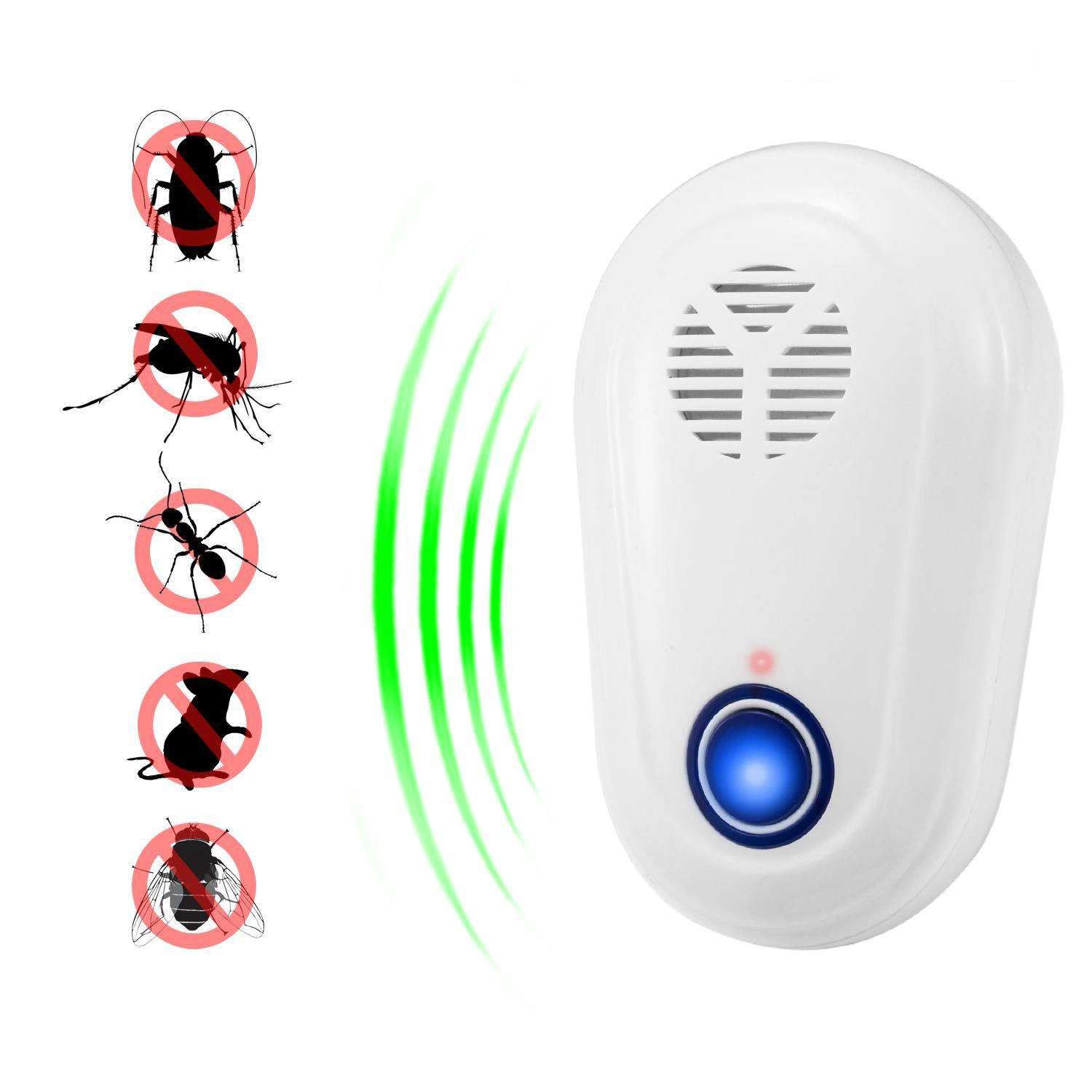 Repelente electrónico de plagas ultrasónicas para ratón, mosquito, pulga y cucaracha